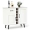 White Engineered Wood Buffet Cabinet with Drawer, Wine Rack and Adjustable Shelves